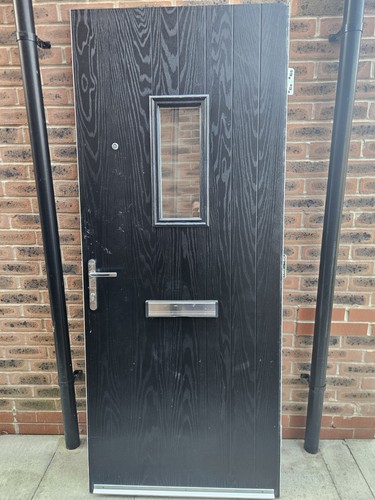 Composite front door black - composite,