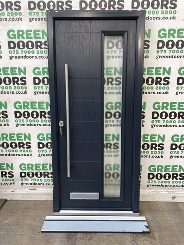 Composite grey front door - composite,