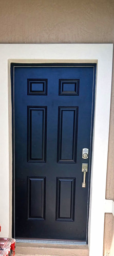 Black panel metal entry - black, door