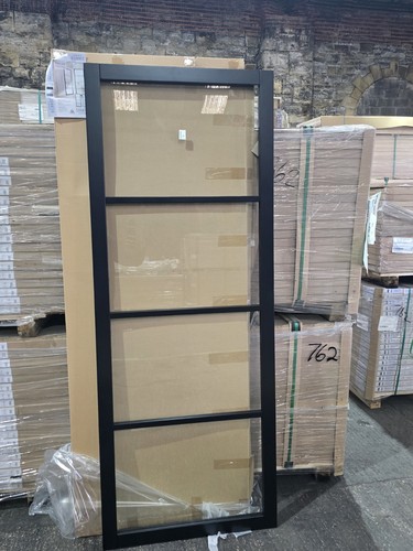 Panel black glazed slimline - black,